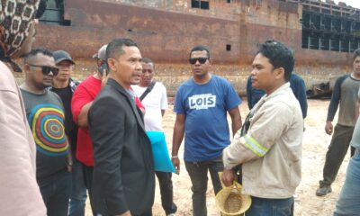 Diduga Kebal Hukum dan tidak Disertai Ijin Resmi,  Aktivitas Pemotongan Kapal CR 6 di PT. Marinatama Gemanusa Tanjung Uncang Tetap Berlanjut.