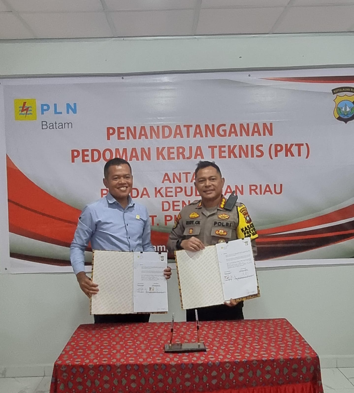 Jaga Keamanan Infrastuktur Kelistrikan, PLN Batam dan Ditpamobvit Polda Kepri Tandatangani Pedoman Kerja Teknis