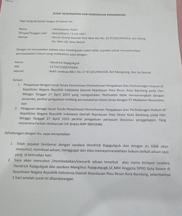 SURAT DAMAI