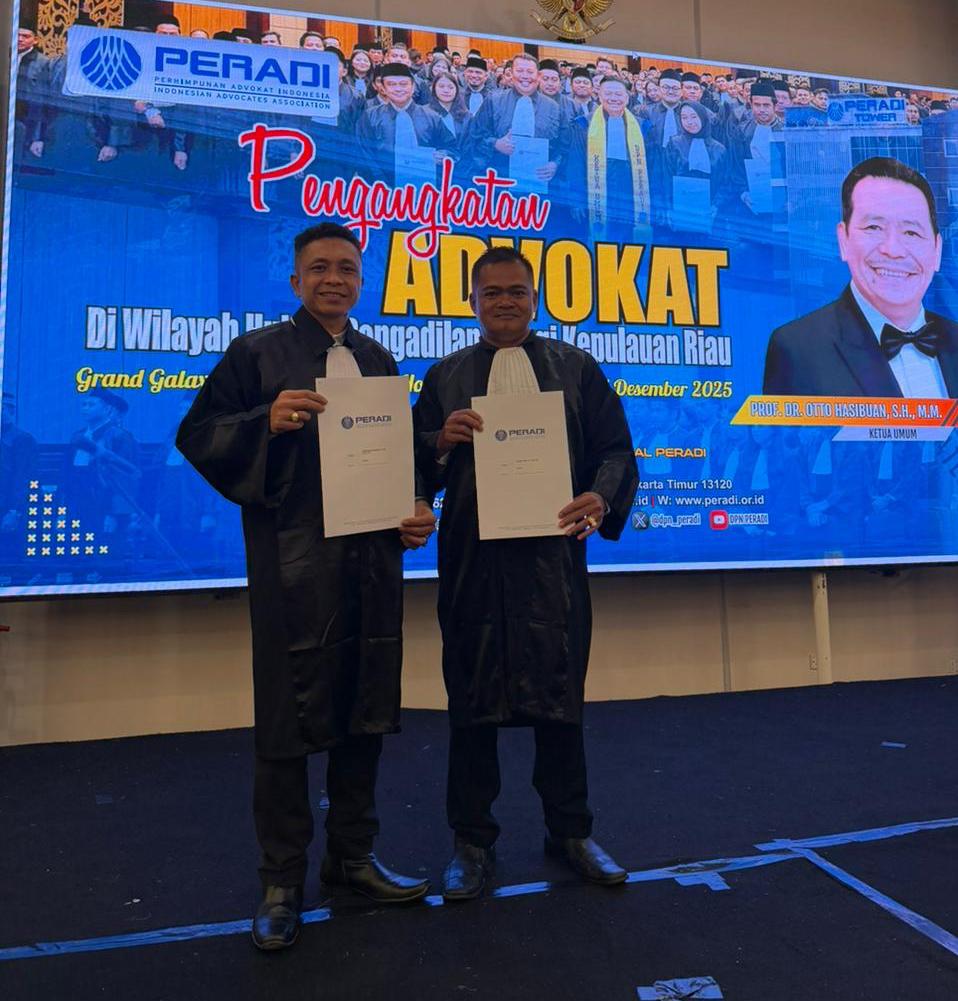 Mengabdi untuk Keadilan Dua Putra Simalungun Resmi Menyandang Profesi Advokat PERADI