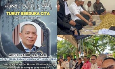 DPC PERADI Batam Berduka, Mantan Ketua Abdul Kadir, S.H., M.H. Tutup Usia