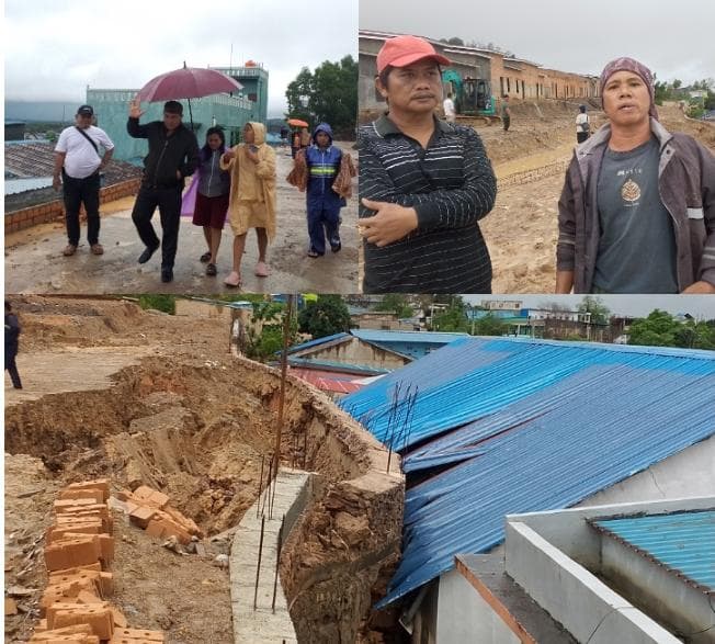 Batu Miring Perumahan Kemuning City Ambruk Timpa 7 Rumah, Warga Mangsang Desak Tanggung Jawab PT Tekad Kreasi Abadi. 