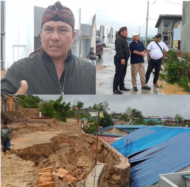 Jimmy Siburian Tinjau Lokasi Batu Miring Ambruk di Kemuning City, Pertanyakan Legalitas dan PL Pengembang