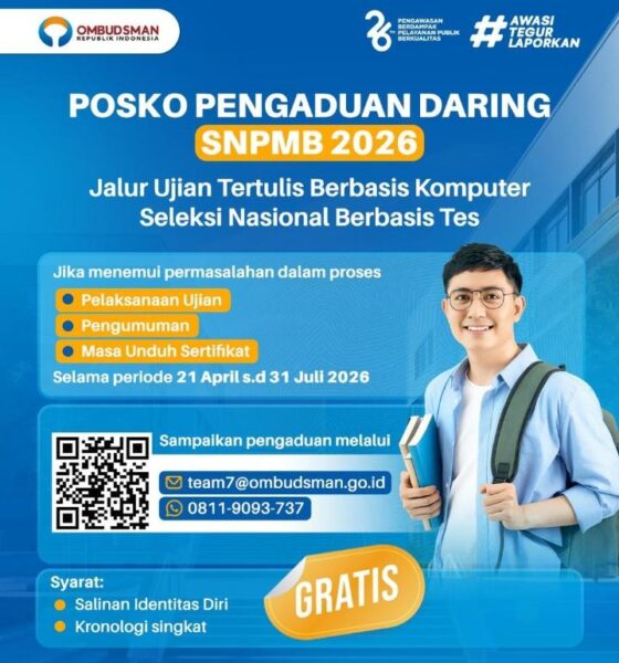 Ombudsman Kepri Buka Posko Pengaduan SNPMB 2026, Awasi Pelaksanaan UTBK-SNBT