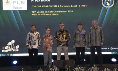 PLN Batam Raih Penghargaan TOP CSR Awards 2026 dan TOP Leader on CSR Commitment 2026