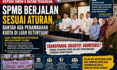 Kepsek SMKN 5 Batam Tegaskan SPMB Sesuai Aturan, Hasil Penerimaan Diputuskan Melalui Rapat Pleno yang Diawasi Ombudsman, Inspektorat, dan Polda Kepri