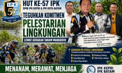 Rayakan HUT ke-57, IPK Kepri dan IPK Batam Teguhkan Komitmen Pelestarian Lingkungan Lewat Gerakan Tanam Mangrove