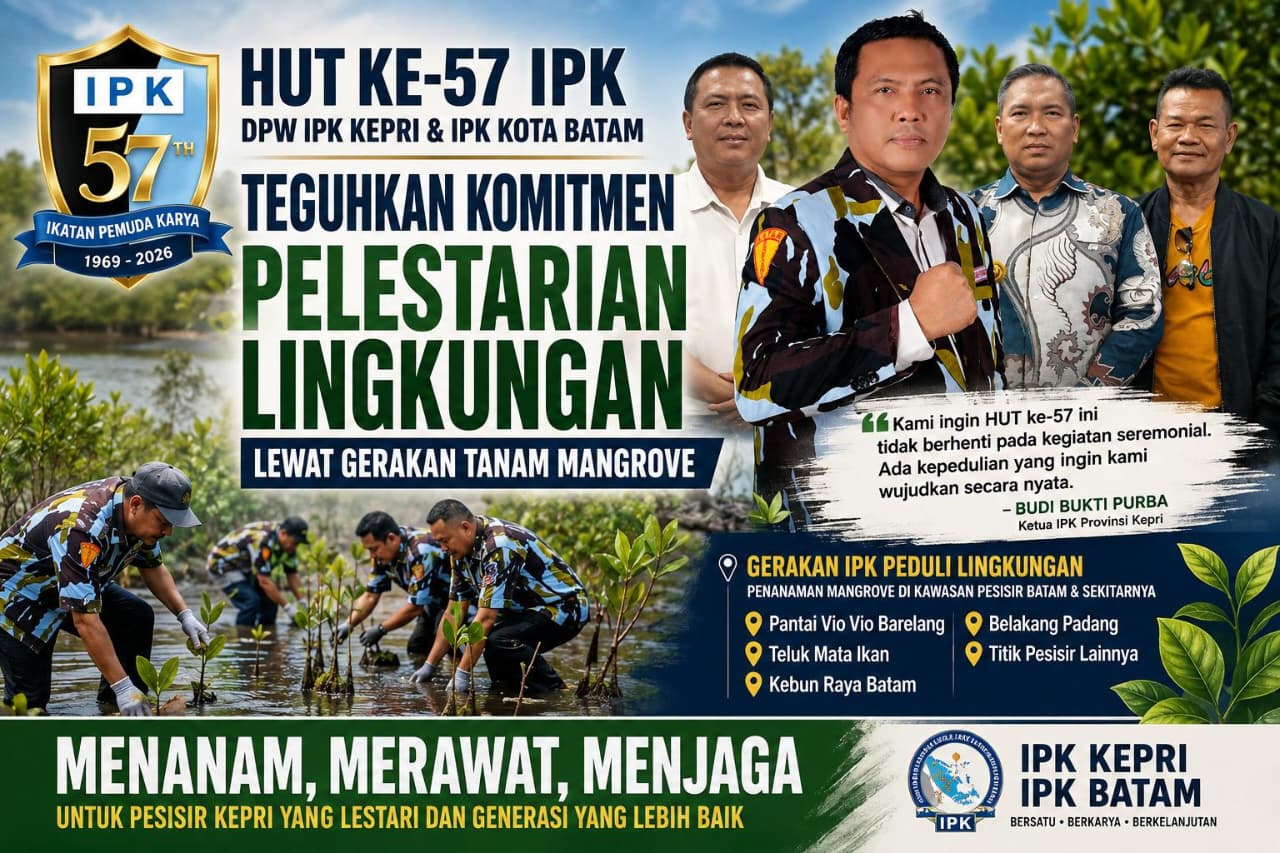 Rayakan HUT ke-57, IPK Kepri dan IPK Batam Teguhkan Komitmen Pelestarian Lingkungan Lewat Gerakan Tanam Mangrove
