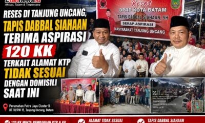 Reses di Tanjung Uncang, Tapis Dabbal Siahaan Terima Aspirasi 120 KK Terkait Alamat KTP Tidak Sesuai dengan Domisili Saat ini.